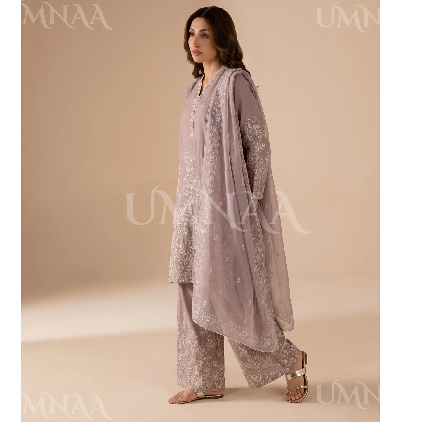 UA-221 Embroidered Cotton Ready to Wear Collection Pakistani Asian Women | 3 Piece Shirt Trouser Duppata by Umnaa