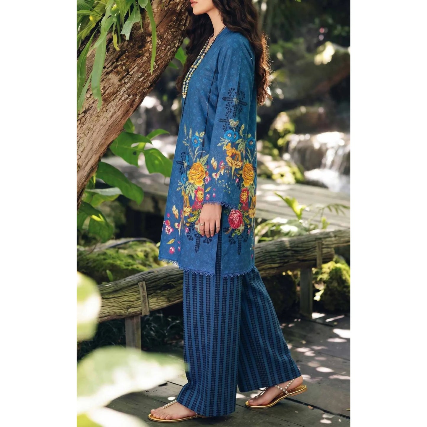 USN-21 Printed Lawn 2 Piece Co-Ord Set for Women | Soft Summer Casual Wear by Saphron