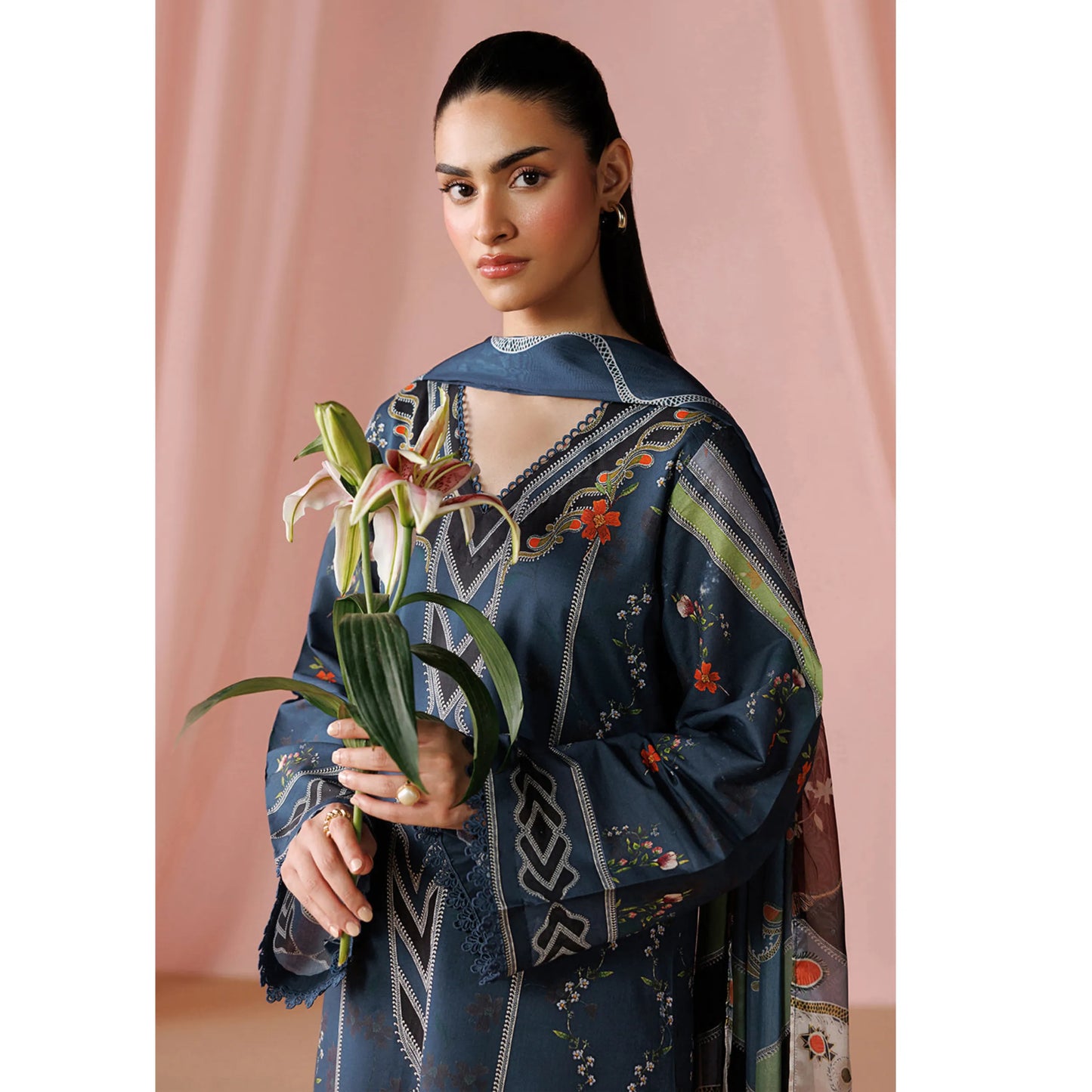 UE-02 "Printed Essential" by Esra Fashion Summer Printed Lawn 3 Piece Collection | Pakistani Asian Clothes