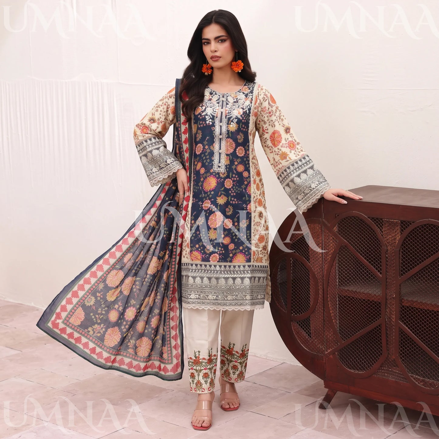 UA-334 Embroidered Viscose 3 Pc Collection Ready to Wear Pakistani Asian clothes by Umnaa