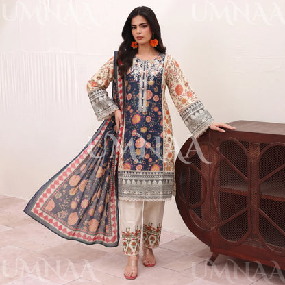UA-334 Embroidered Viscose 3 Pc Collection Ready to Wear Pakistani Asian clothes by Umnaa
