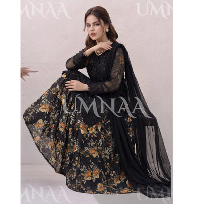 UA-249 Embroidered Chiffon Sharara Collection by Umnaa