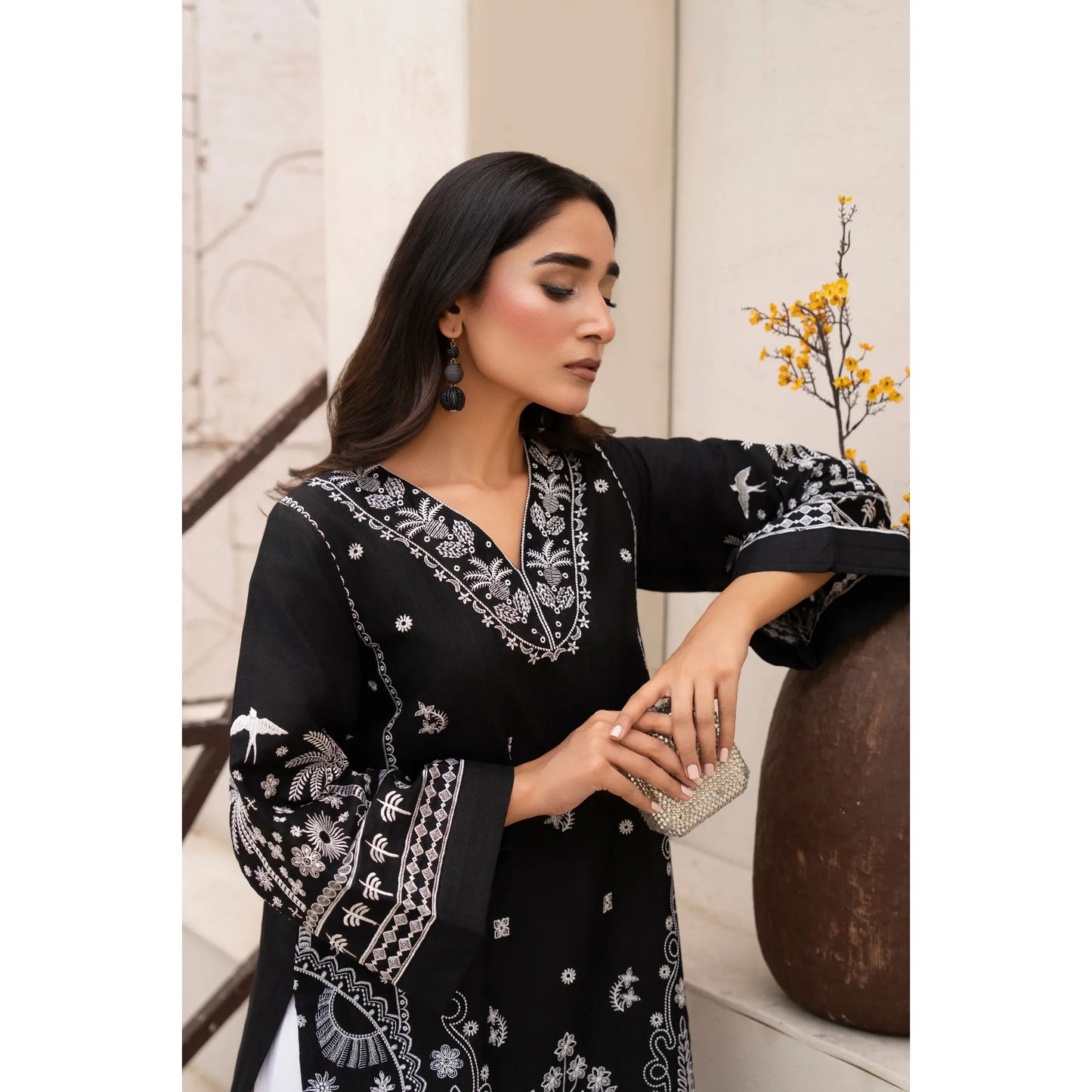 UA-257 Embroidered Cambric Cotton Co-Ord Set | Ready to Wear | Asian Clothes