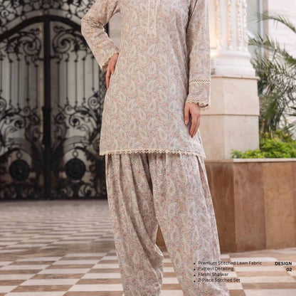 USN-23 Printed Farshi Shalwar Lawn Co-Ord Set | Saphorn