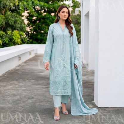 UA-272 Embroidered Cambric Cotton 3 Pc Collection | Umnaa