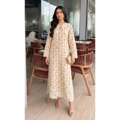 UGL-01 Embroidered Printed Lawn Kaftan 2 Piece Set | Guzel