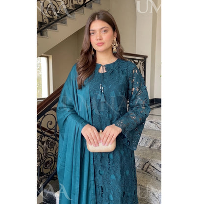 UA-290 Qureshia Silk Sharara 3 Pc | Umnaa