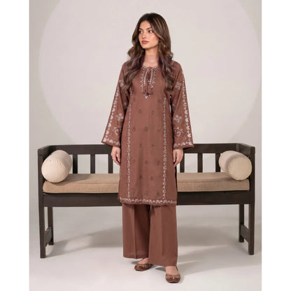UA-305 Embroidered Dhanak Co-Ord set | Umnaa