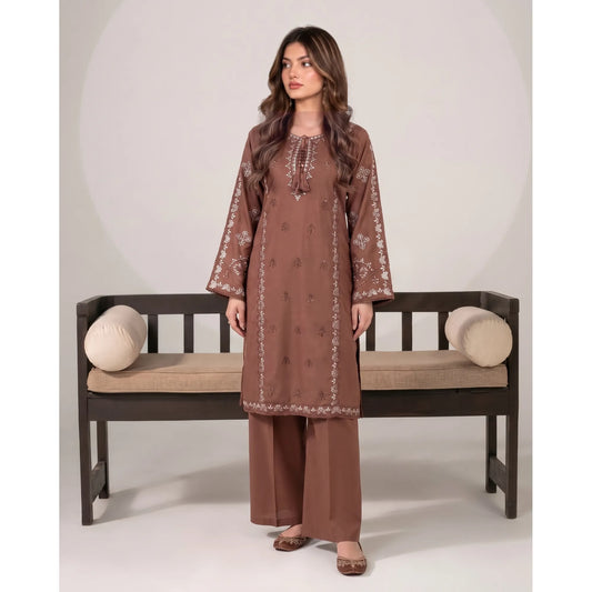 UA-305 Embroidered Dhanak Co-Ord set | Umnaa