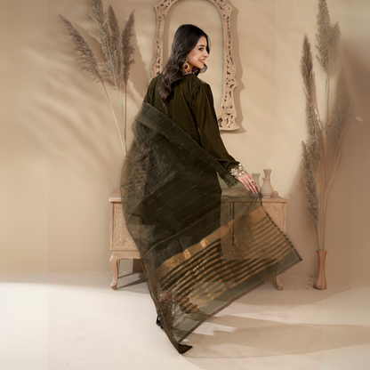3 Pc Luxury velvet Dress | Winter Collection | Raniya.h | UMRAH01001
