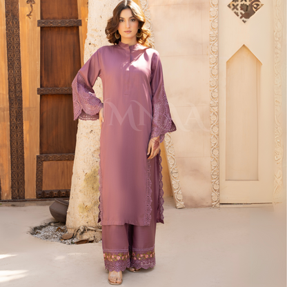 UA-58 Embroidered Viscose Linen 2 Pc Pakistani Co Ord Set Dress | UMNAA