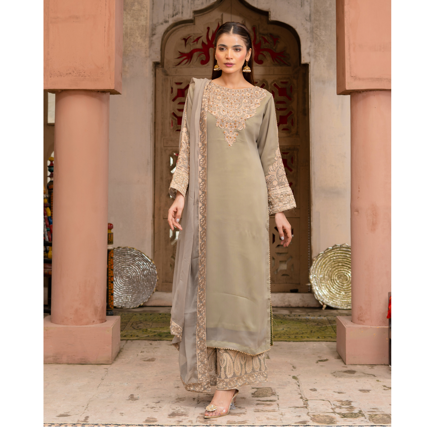 UMRZ-50 Luxury Chiffon Embroidered 3 Pc Collection by Rangz