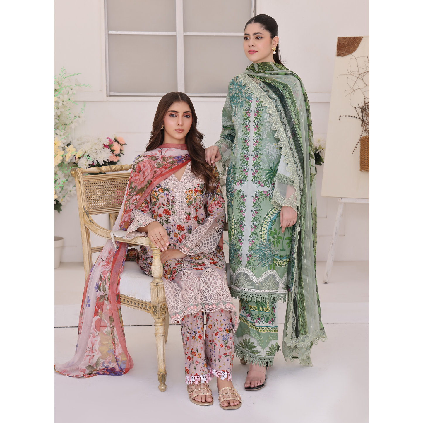 UA-94 3 Pc Embroidered Printed Summer Lawn | Ready to Wear | Umnaa