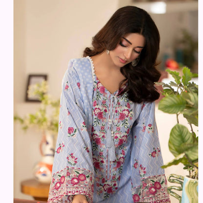 "Gulmahar" Embroidered Lawn Farshi Shalwar Collection by karma Collection