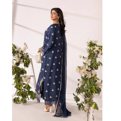 UMS-65 Lira by Simrans Embroidered Viscose Linen 3 Piece Suit | Premium Embroidered Shirt, Trouser & Dupatta | Semi Formal Women's Wear