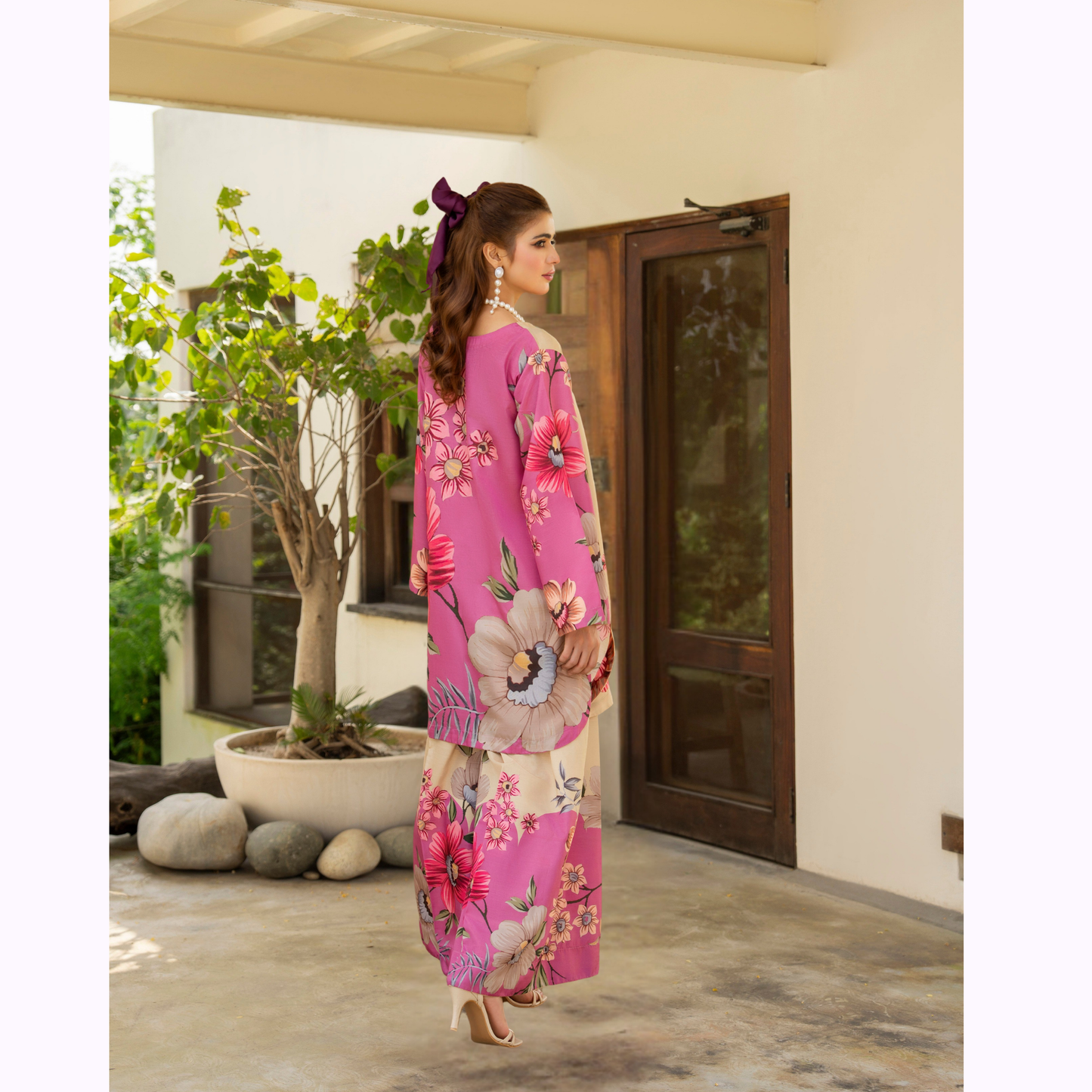 Sëleñe Raw Silk Printed Co-Ords Set by Karma Collection | Ready to Wear Modest fashion Asian