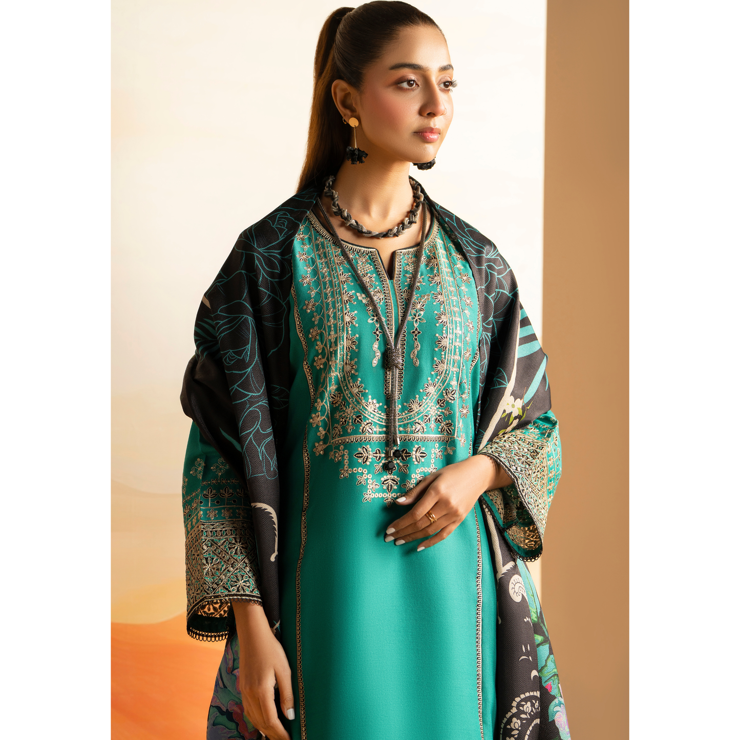 RA-25 Embroidered Dhanak Collection by Raniya.h