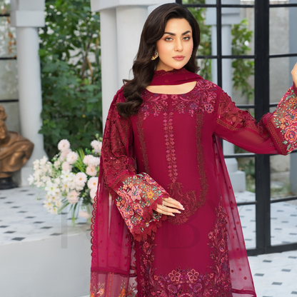 3 Piece Luxury Chiffon Ready to Wear Collection | karma Collection UMKC0903