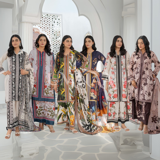 UMRZ-46 3 Pc Pakistani Printed  Summer Lawn Collection by Rangz