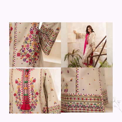 KC-1565 "Tabeer" Embroidered Festive Cambric Cotton Collection by Karma Collection