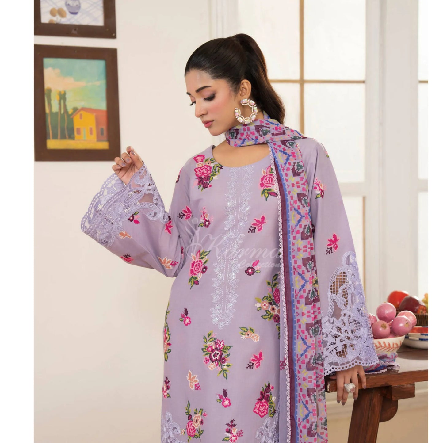 "Flora" Embroidered Lawn 3 Pc Collection | Karma Collection