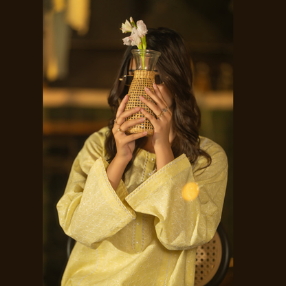 UCA-18 2 Pc Casual Cotton Farshi Shalwar Chikenkari Co-Ords Set | Ready to Wear | Casuallite