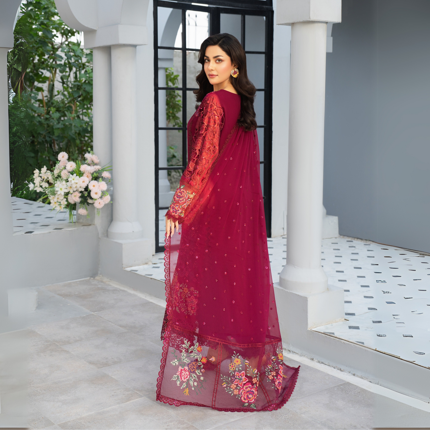 3 Piece Luxury Chiffon Ready to Wear Collection | karma Collection UMKC0903