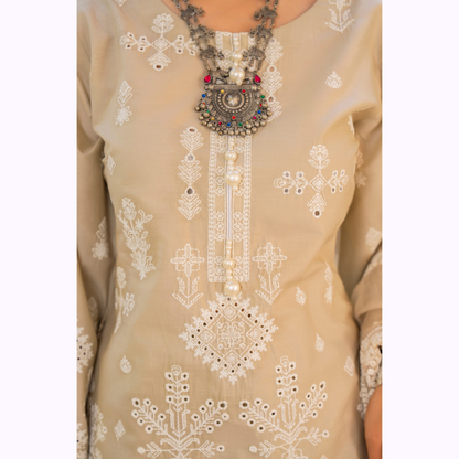 KC-1447 Embroidered Cambric Cotton  Ready to Wear 3 Pc - Karma Collection