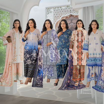 UMRZ-47 3 Pc Pakistani Printed Summer Lawn Collection by Rangz
