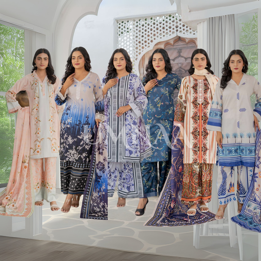 UMRZ-47 3 Pc Pakistani Printed Summer Lawn Collection by Rangz
