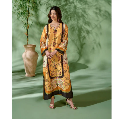 UAL-07 Printed Silk Kaftan Style Co-Ord Set Loose fit Casual Wear | Ethnic wear | ALLY'S