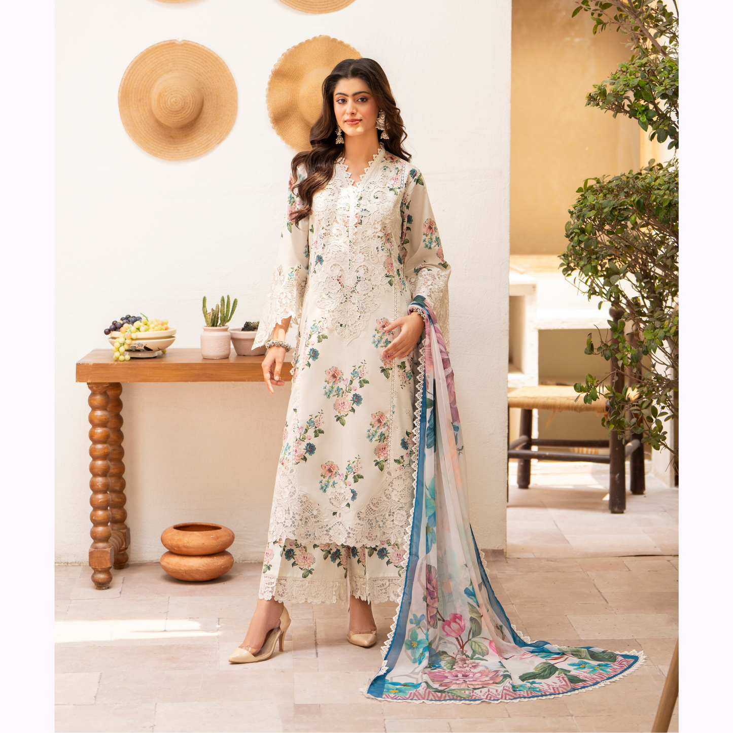 "Aina II" Embroidered Printed Lawn 3 Pc Collection by Karma Collection TT
