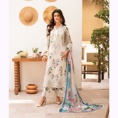 "Aina II" Embroidered Printed Lawn 3 Pc Collection by Karma Collection TT