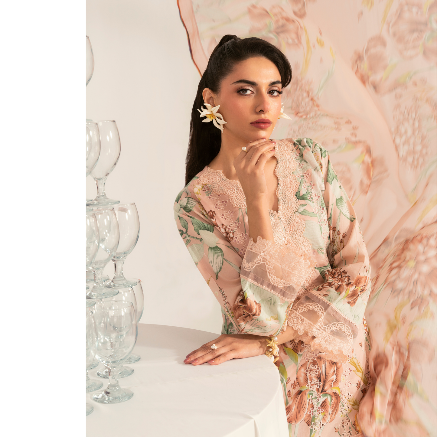 UA-94 3 Pc Embroidered Printed Summer Lawn | Ready to Wear | Umnaa