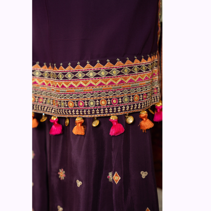 F-468 Embroidered Georgette Chiffon Farshi Shalwar Collection by karma Collection