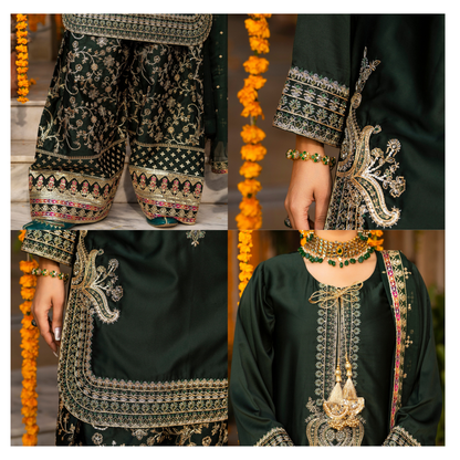F-493 "Hayat" Embroidered Festive Luxury 3 Pc Collection