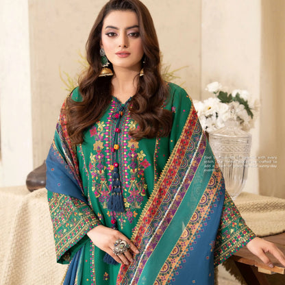 KC-1565 "Tabeer" Embroidered Festive Cambric Cotton Collection by Karma Collection