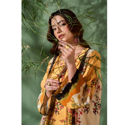 UAL-07 Printed Silk Kaftan Style Co-Ord Set Loose fit Casual Wear | Ethnic wear | ALLY'S