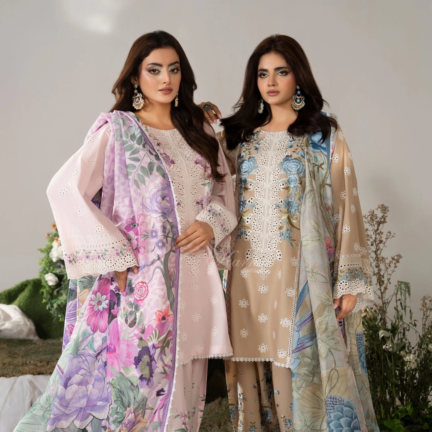 KC-1587 "AYRA" Embroidered Cambric Cotton Collection by Karma Collection