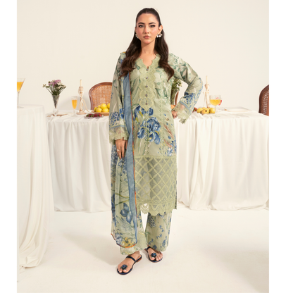 UA-94 3 Pc Embroidered Printed Summer Lawn | Ready to Wear | Umnaa