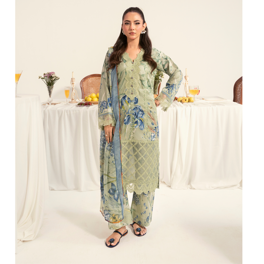 UA-94 3 Pc Embroidered Printed Summer Lawn | Ready to Wear | Umnaa