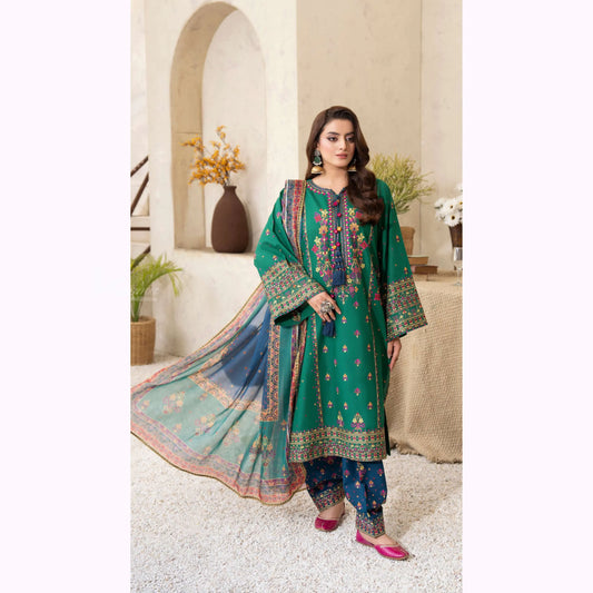 KC-1565 "Tabeer" Embroidered Festive Cambric Cotton Collection by Karma Collection