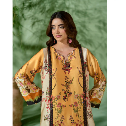 UAL-07 Printed Silk Kaftan Style Co-Ord Set Loose fit Casual Wear | Ethnic wear | ALLY'S