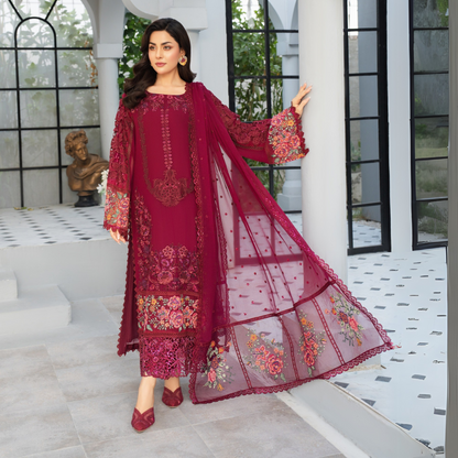 3 Piece Luxury Chiffon Ready to Wear Collection | karma Collection UMKC0903