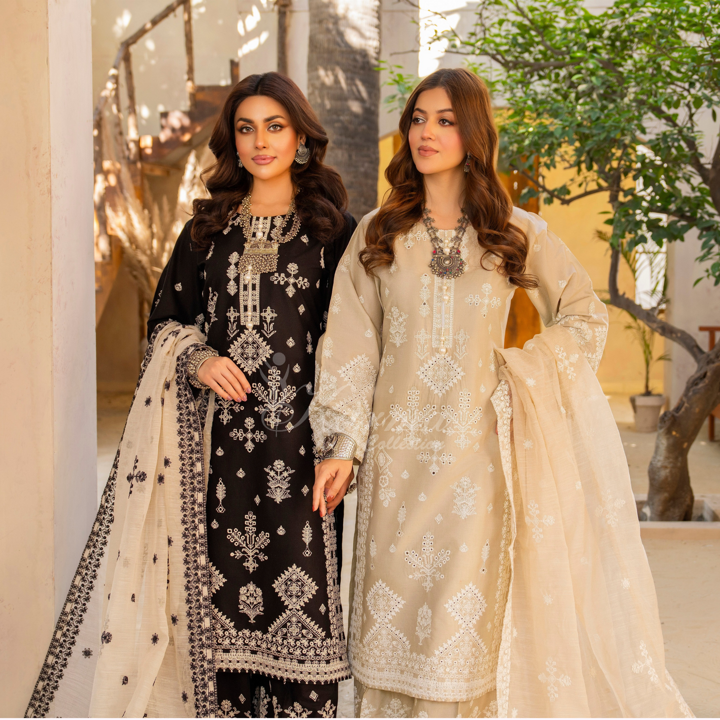 KC-1447 Embroidered Cambric Cotton  Ready to Wear 3 Pc - Karma Collection