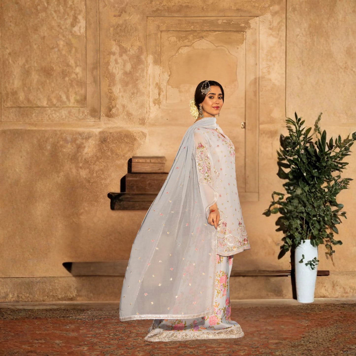 F-524 "Saj Dhaj" Embroidered Georgette Collection by Karma Collection