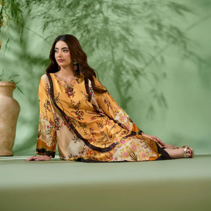 UAL-07 Printed Silk Kaftan Style Co-Ord Set Loose fit Casual Wear | Ethnic wear | ALLY'S