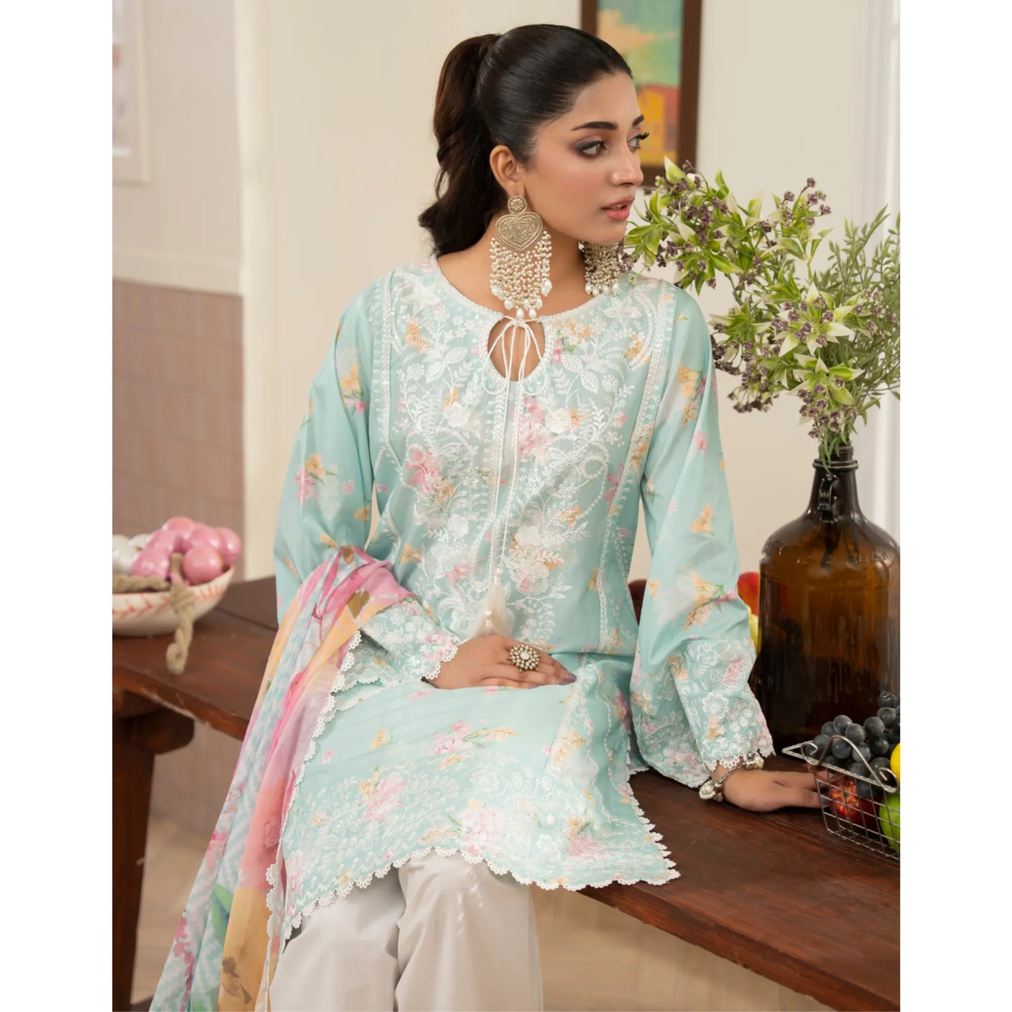 "Flora" Embroidered Lawn 3 Pc Collection | Karma Collection