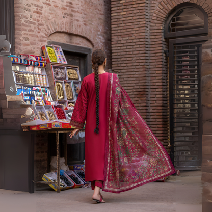 UCA-15 3 Pc Embroidered Cambric Cotton Ready to Wear Eid Collection by Casuallite