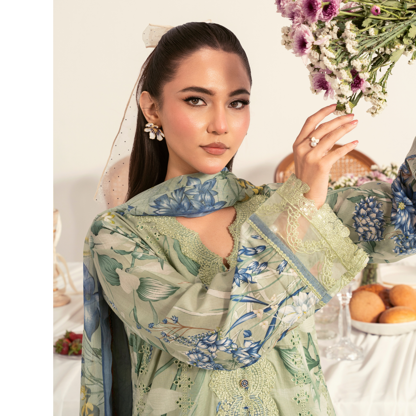 UA-94 3 Pc Embroidered Printed Summer Lawn | Ready to Wear | Umnaa